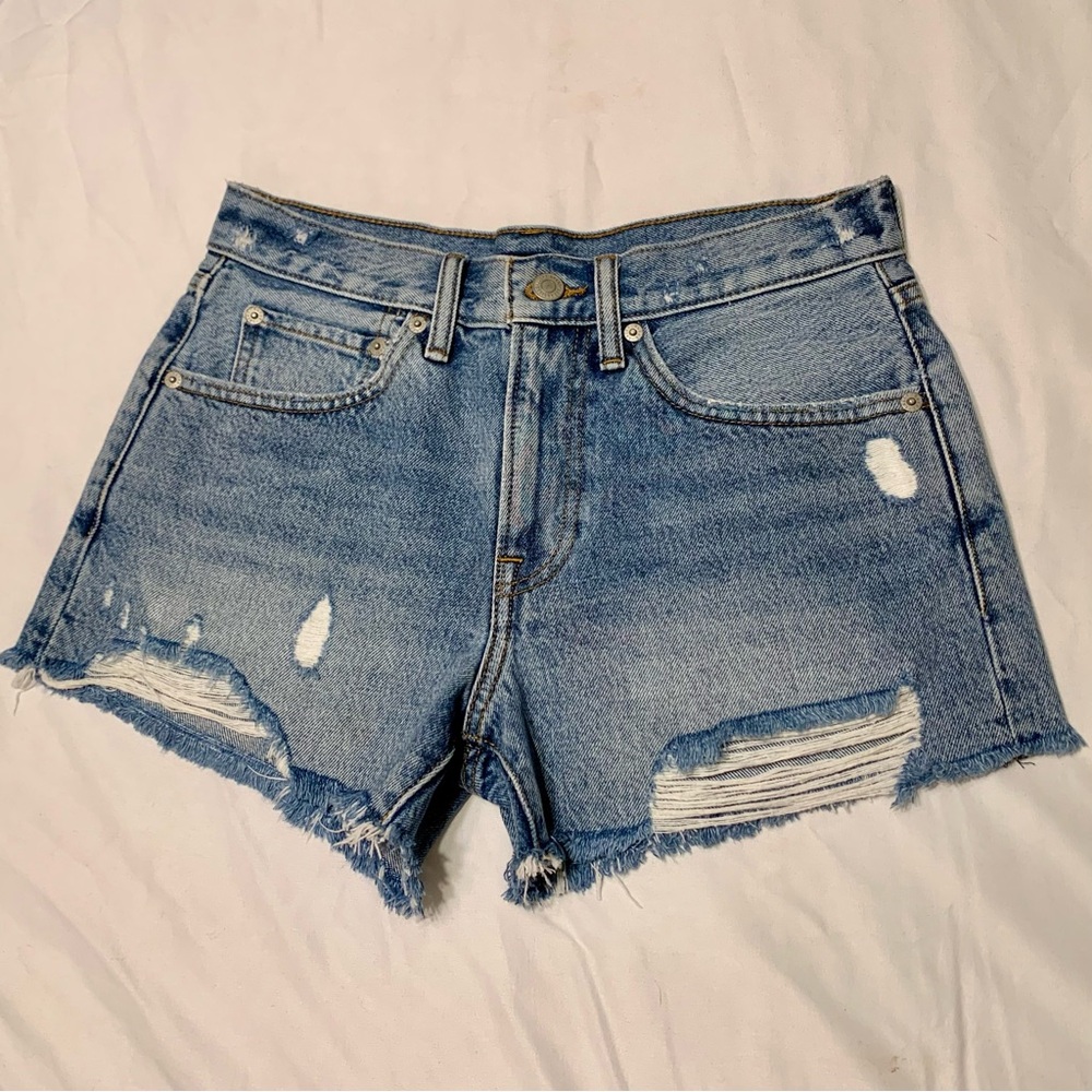 Lucky Brand Mid Rise Distressed Cutoff Denim Jean Shorts Size 2/26